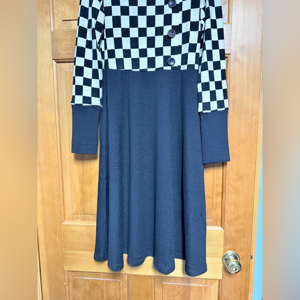 Voodoo Vixen RETRO 50'S Tattoo Margie Ray Checkered knit Dress Size medium pinup - Picture 8 of 13